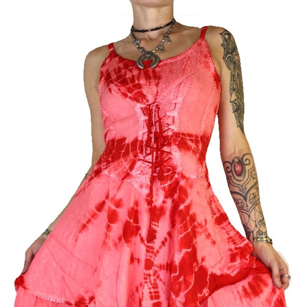 Beautiful Asteria tie dye fairy Dress coral